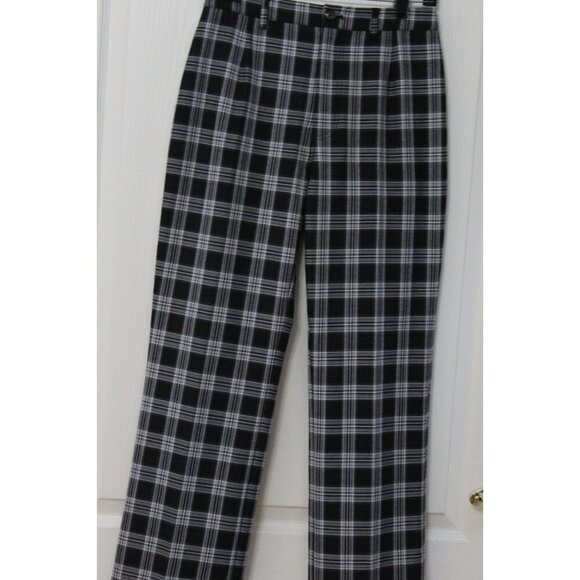 Reformation Checked Black White Pants Franklin Checked Trousers Size 4 - Picture 1 of 6